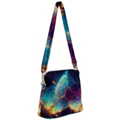 Abstract Galactic Wallpaper Zipper Messenger Bag