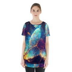 Abstract Galactic Wallpaper Skirt Hem Sports Top