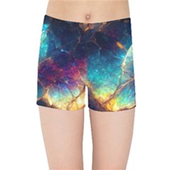 Abstract Galactic Wallpaper Kids  Sports Shorts by Ravend