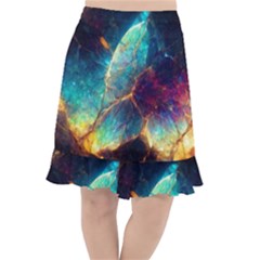 Abstract Galactic Wallpaper Fishtail Chiffon Skirt by Ravend