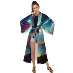 Abstract Galactic Wallpaper Maxi Kimono