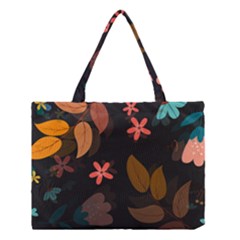 Flower Leaves Background Floral Medium Tote Bag