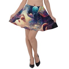 Quantum Physics Dreaming Lucid Velvet Skater Skirt