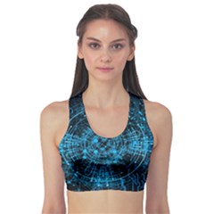 Network Circuit Board Trace Sports Bra