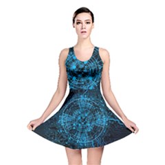 Network Circuit Board Trace Reversible Skater Dress