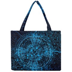 Network Circuit Board Trace Mini Tote Bag by Ravend