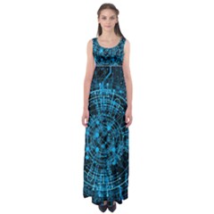 Network Circuit Board Trace Empire Waist Maxi Dress