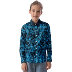 Network Circuit Board Trace Kids  Long Sleeve Shirt