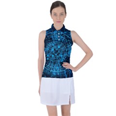 Network Circuit Board Trace Women s Sleeveless Polo Tee by Ravend