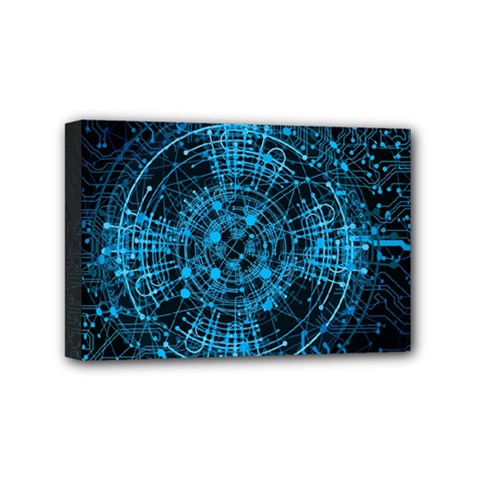 Network Circuit Board Trace Mini Canvas 6  X 4  (stretched)