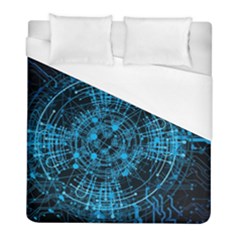 Network Circuit Board Trace Duvet Cover (full/ Double Size)