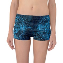 Network Circuit Board Trace Reversible Boyleg Bikini Bottoms by Ravend