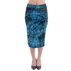 Network Circuit Board Trace Midi Pencil Skirt by Ravend