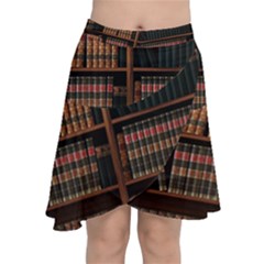 Book Bookshelf Bookcase Library Chiffon Wrap Front Skirt