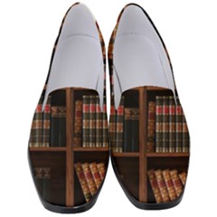 Book Bookshelf Bookcase Library Women s Classic Loafer Heels by Ravend