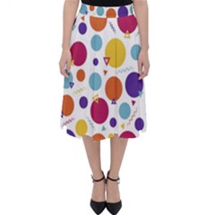 Background Polka Dot Classic Midi Skirt