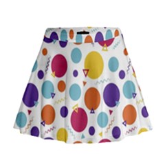 Background Polka Dot Mini Flare Skirt by Ravend