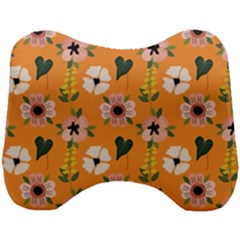 Flower White Pattern Floral Head Support Cushion