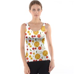 Illustration Pizza Background Vegetable Tank Top by Ravend