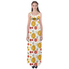 Illustration Pizza Background Vegetable Empire Waist Maxi Dress