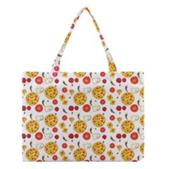 Illustration Pizza Background Vegetable Medium Tote Bag by Ravend