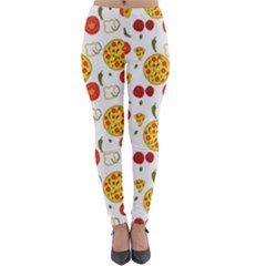 Illustration Pizza Background Vegetable Lightweight Velour Leggings