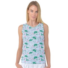 Flower Pattern Wallpaper Seamless Women s Basketball Tank Top by Ravend