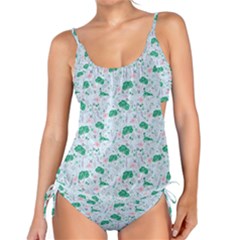 Flower Pattern Wallpaper Seamless Tankini Set