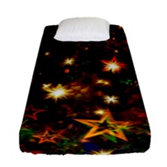 Christmas Xmas Stars Star Advent Background Fitted Sheet (single Size)