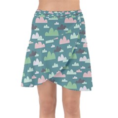 Llama Clouds  Wrap Front Skirt by ConteMonfrey