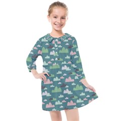 Llama Clouds  Kids  Quarter Sleeve Shirt Dress by ConteMonfrey