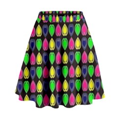 Colorful Mini Hearts High Waist Skirt by ConteMonfrey