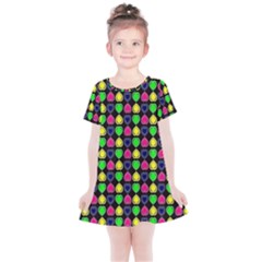 Colorful Mini Hearts Kids  Simple Cotton Dress by ConteMonfrey
