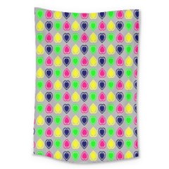Colorful Mini Hearts Grey Large Tapestry