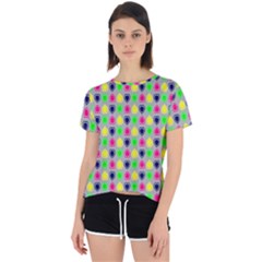 Colorful Mini Hearts Grey Open Back Sport Tee by ConteMonfrey