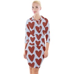 Little Hearts Quarter Sleeve Hood Bodycon Dress by ConteMonfrey