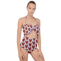 Little Hearts Scallop Top Cut Out Swimsuit by ConteMonfrey