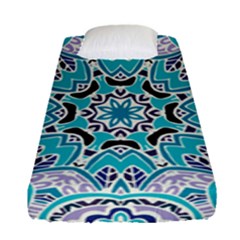 Blue Shades Mandala   Fitted Sheet (single Size)