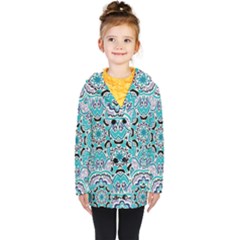 Blue Shades Mandala   Kids  Double Breasted Button Coat by ConteMonfrey