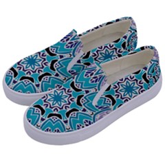 Blue Shades Mandala   Kids  Canvas Slip Ons by ConteMonfrey