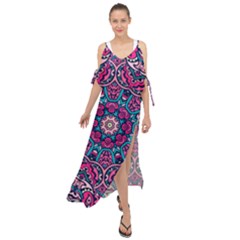 Good Vibes Brain Maxi Chiffon Cover Up Dress by ConteMonfrey