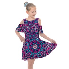 Good Vibes Brain Kids  Shoulder Cutout Chiffon Dress by ConteMonfrey