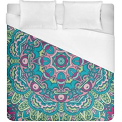 Green, Blue And Pink Mandala  Duvet Cover (king Size)