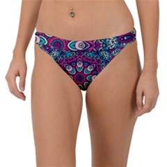 Purple, Blue And Pink Eyes Band Bikini Bottom