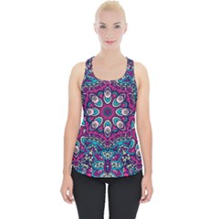 Purple, Blue And Pink Eyes Piece Up Tank Top