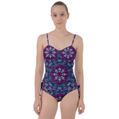 Purple, Blue And Pink Eyes Sweetheart Tankini Set