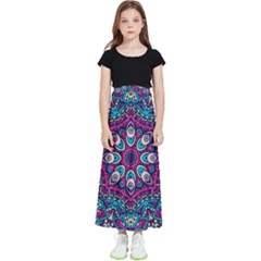 Purple, Blue And Pink Eyes Kids  Flared Maxi Skirt