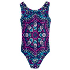 Purple, Blue And Pink Eyes Kids  Cut-Out Back One Piece Swimsuit