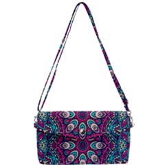 Purple, Blue And Pink Eyes Removable Strap Clutch Bag