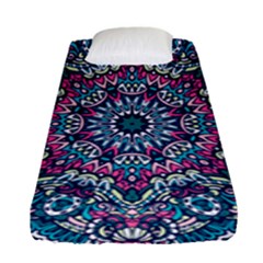 Mandala Flowers  Fitted Sheet (single Size)